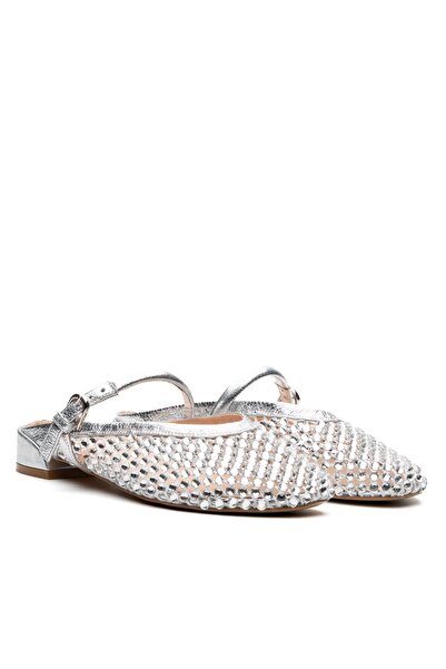 Sofia Baldi Soria Silver Textile Women's Heel Slippers