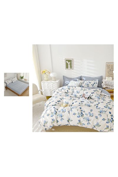 CHIRASO FINE Cotton Bedding Set, ELASTIC Sheet 180x200+25cm, Duvet Cover 200x230cm 4 Pillowcases