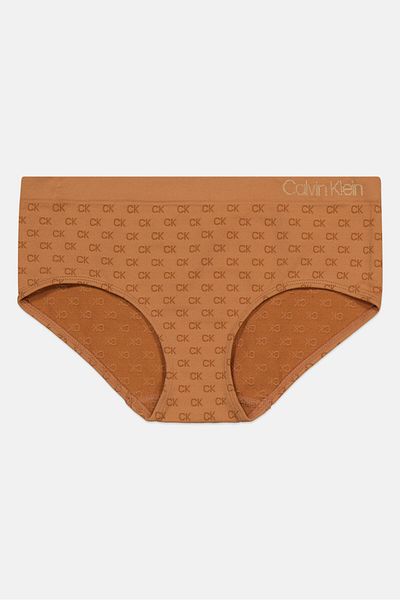 Calvin Klein Kids Girl Jacquard Hipster Panty, Tan