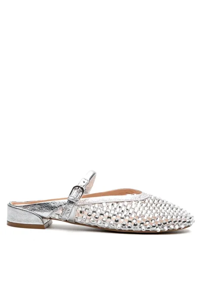 Sofia Baldi Soria Silver Textile Women's Heel Slippers