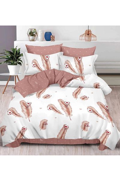 CHIRASO FINE Cotton Bedding Set, ELASTIC Sheet 180x200+25cm, Duvet Cover 200x230cm 4 Pillowcases