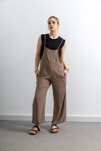 TUĞBA ERGÜL Women's Ayrobin Linen Jumpsuit