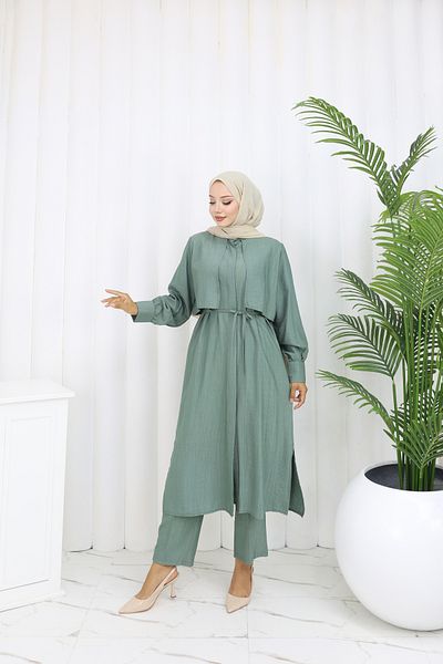 ALLMİRA FASHION Long Tunic and Trousers Double Set