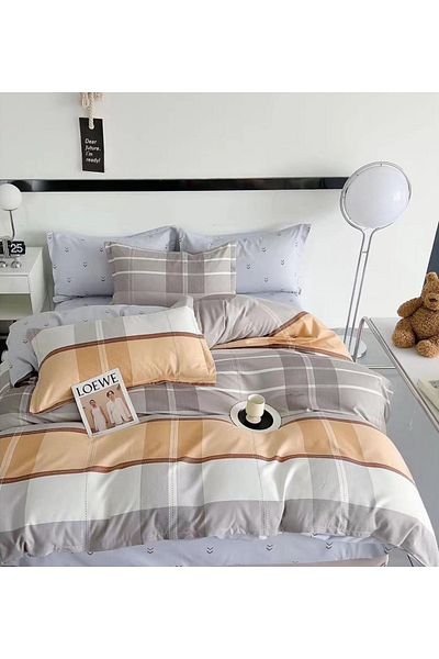 CHIRASO FINE Cotton Bedding Set, ELASTIC Sheet 180x200+25cm, Duvet Cover 200x230cm 4 Pillowcases