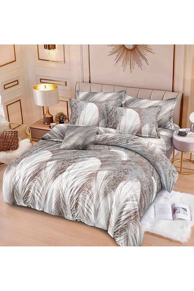 CHIRASO FINE Cotton Bedding Set, ELASTIC Sheet 180x200+25cm, Duvet Cover 200x230cm 4 Pillowcases