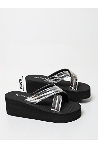HANOX Lotus High Platform Heel Women's Cross Beach Slippers (6.5) cm