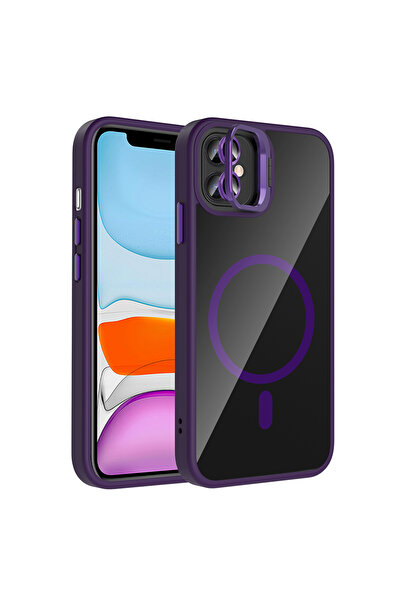 m.tk moveteck İphone 11 Kılıf Standlı Mika Magsafe Hassas Butonlu Metal Tuşlu...