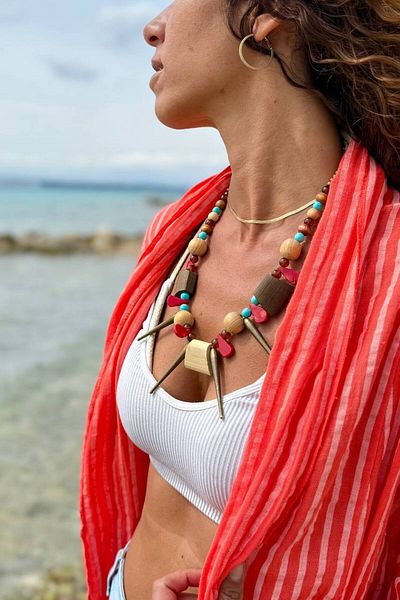 Güneşkızı Wooden Object Design Necklace