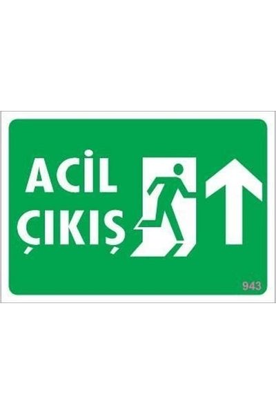 PRATİKOBA Emergency Exit Warning Sign 17.5x25 CODE:943