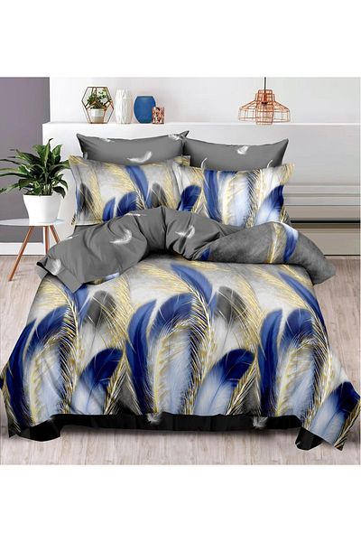 CHIRASO FINE Cotton Bedding Set, ELASTIC Sheet 180x200+25cm, Duvet Cover 200x230cm 4 Pillowcases