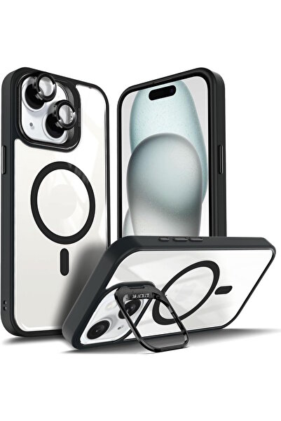 m.tk moveteck İphone 15 Kılıf Standlı Mika Magsafe Hassas Butonlu Metal Tuşlu...
