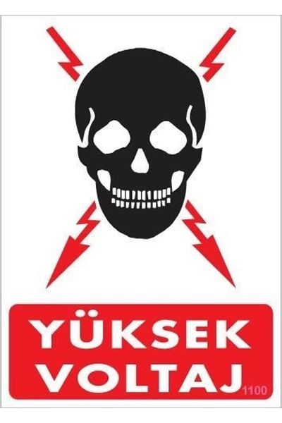 PRATİKOBA High Voltage Warning Sign 25X35 Code: 1100