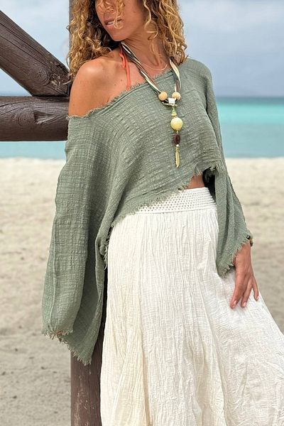 Güneşkızı Suede Drawstring Big Beaded Design Necklace