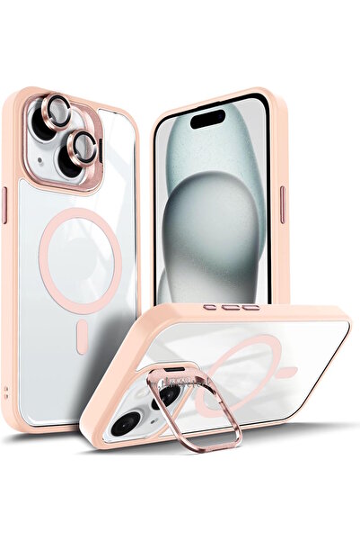 m.tk moveteck İphone 13 - 14 Kılıf Standlı Mika Magsafe Hassas Butonlu Metal ...