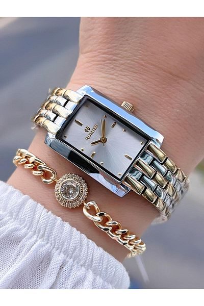 Homies Steel Cord 2 Years Warranty 30 Mt Water Resistant Women Wrist Watch+Bracelet Hm.B25531S4