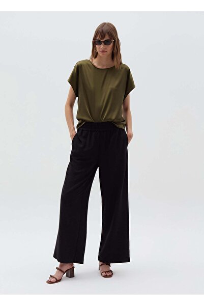 Ovs Satin Blouse With Kimono Sleeves