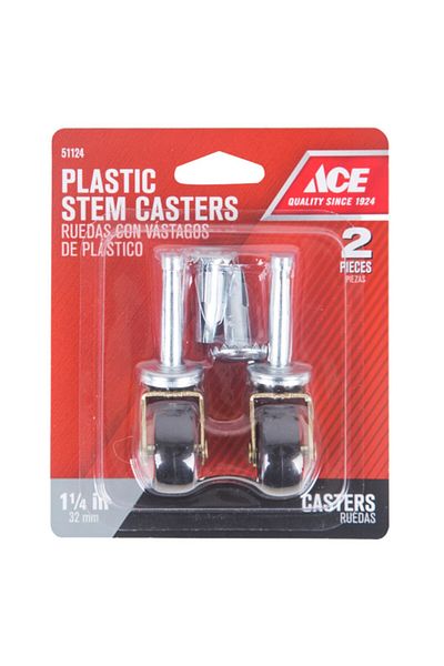 ACE 2-Piece Plastic Stem Caster 1.25 Inch