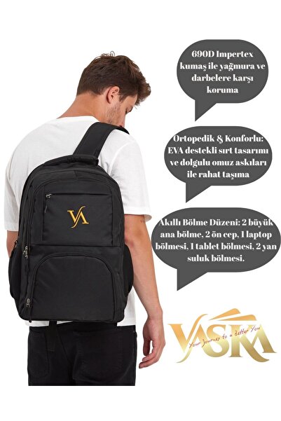 Vaska Propack Waterproof, Multi-Compartment School Bag Laptop & Travel Backpack Unisex