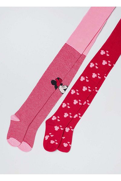 Ovs Girls 2 Pack Minnie Mouse Tights