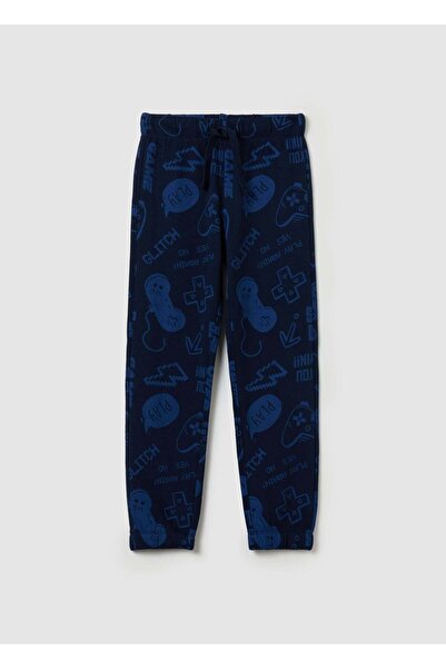 Ovs بنطال رياضي من الصوف مع رباط وطبعة