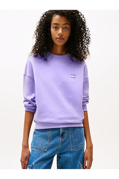 Tommy Hilfiger Kadın Mor Triko Sweatshirt
