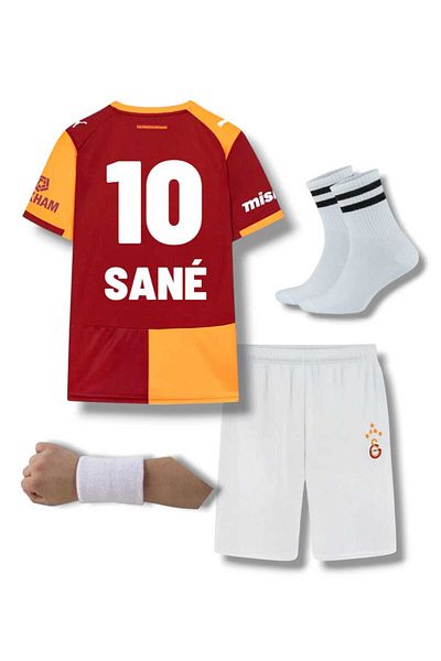 FOLKLORİST Leroy Sané 10 Yellow-Red Galatasaray 25/26 Kids Football Jersey Set of 4
