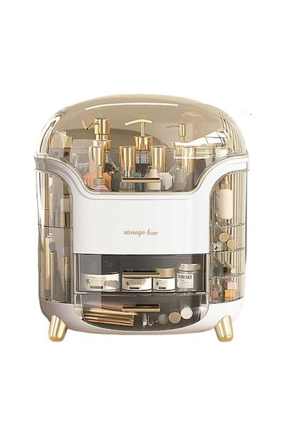 OEM White Organizer Showcase for Storing Makeup, Brushes, Cosmetics, and Hair Care Products