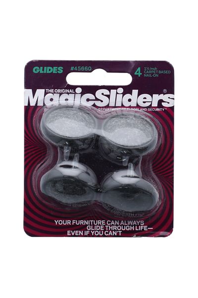 Magic Sliders 4-Piece Carpet Based Nail-On Glides 1-1/4 Inch