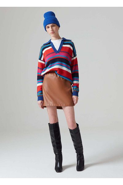 Ovs Glossy-Effect Miniskirt