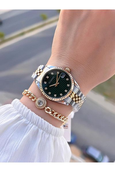 Homies Steel Cord 2 Years Warranty 30 Mt Water Resistant Women Wrist Watch+Bracelet Hm.23257.5
