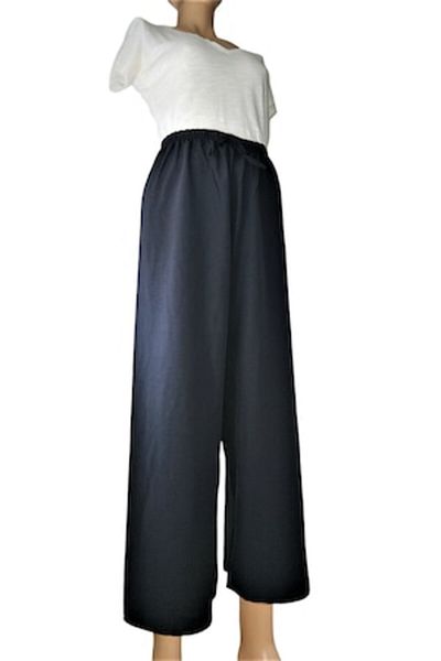 OEM - Black Long Pants, Cotton, Elastic Waist, Size M