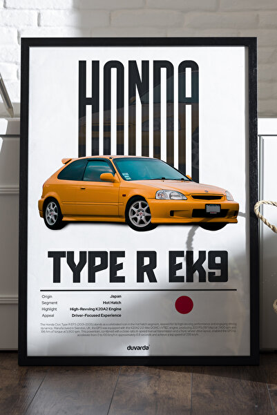 Duvarda Αφίσα Honda Type R Ek9 με μαύρο ξύλινο πλαίσιο, διακοσμητικός πίνακας...