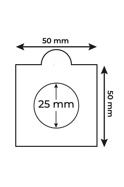 3Alp Koleksiyon Coin Carton Sealing 25 Mm, Self Adhesive - Without Sticker (There Are 25 Pieces in 1 Box)