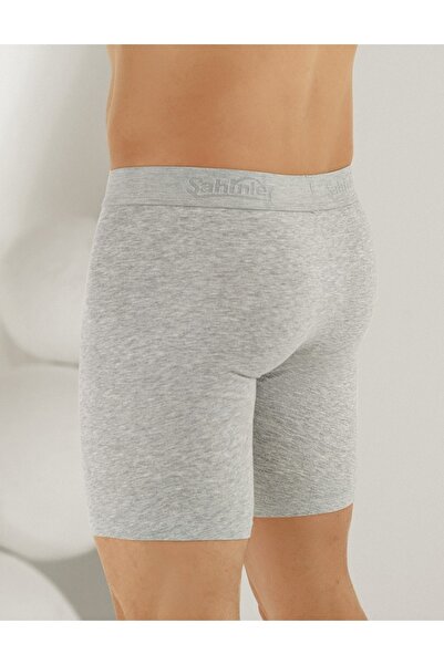 Şahinler Men's Lycra Text Detailed Cotton Long Boxer