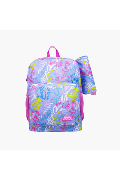 Roco Printed 16-inch Backpack with Adjustable Shoulder Straps with Pencil Pou...