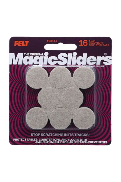 Magic Sliders 16-Piece Self Stick Round Felt Pads 1 Inch