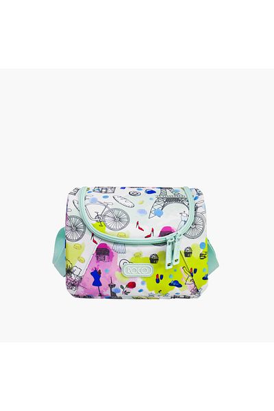 Roco Printed Lunch Bag with Adjustable Strap and Zip Closure