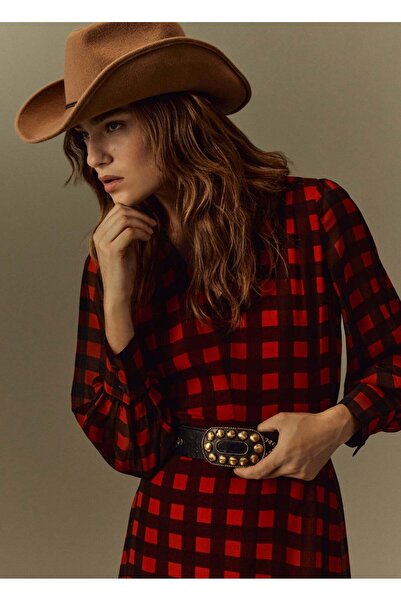 Ovs Womens Piombo Long Checked Dress