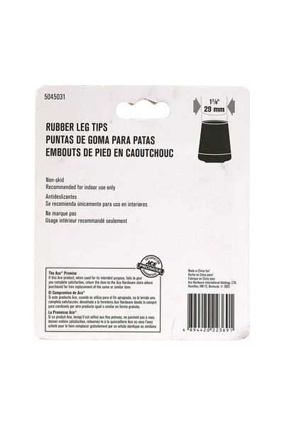 ACE 4-Piece Non-Slip Heavy-Duty Sturdy High-Quality Rubber Leg Tips 2.9 cm