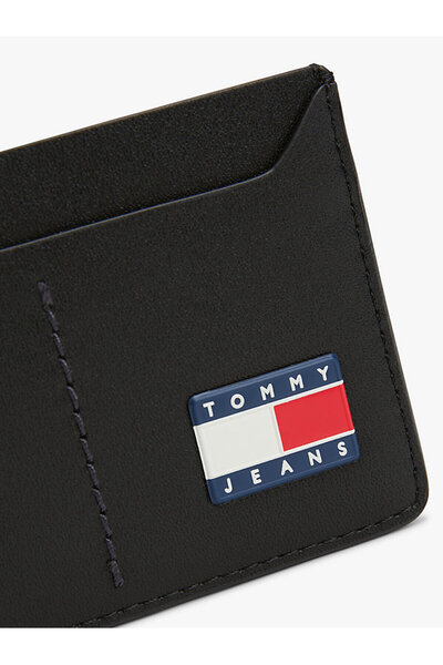 Tommy Hilfiger Black Men's Wallet Tjm Heritage Leather Cc Holder