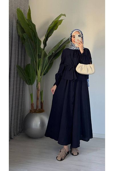 Molly Nelly Women's Muslin Summer Blouse Skirt Hijab Set