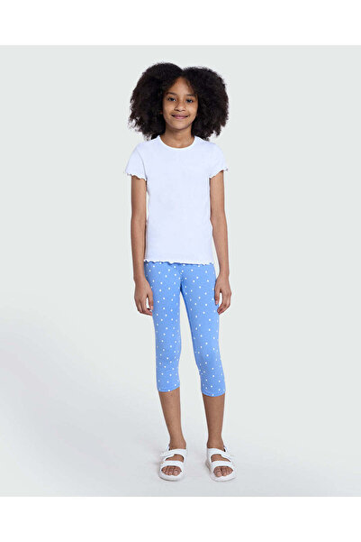 Ovs بنطلون ليجنز للبنات باللون الأزرق الزهري