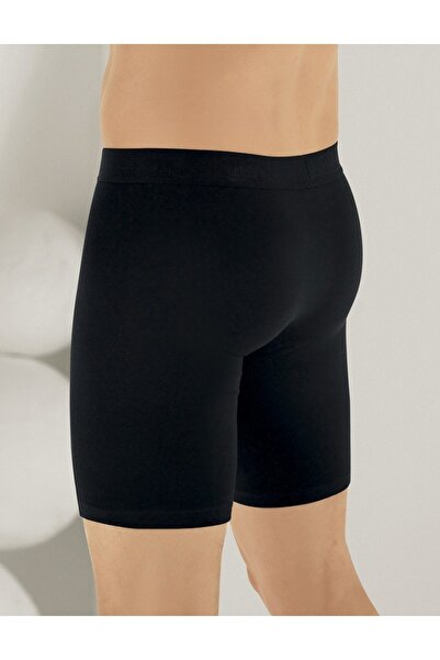 Şahinler Men's Lycra Text Detailed Cotton Long Boxer