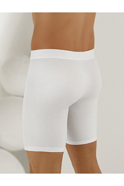 Şahinler Men's Lycra Text Detailed Cotton Long Boxer