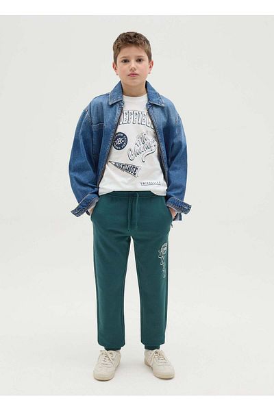 Ovs Fleece Joggers With Drawstring And Print