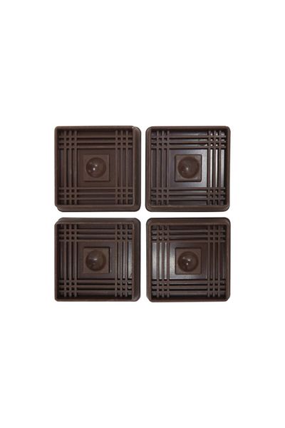 ACE 4-Piece Durable Non Skid Square Rubber Caster Cups 2 Inch