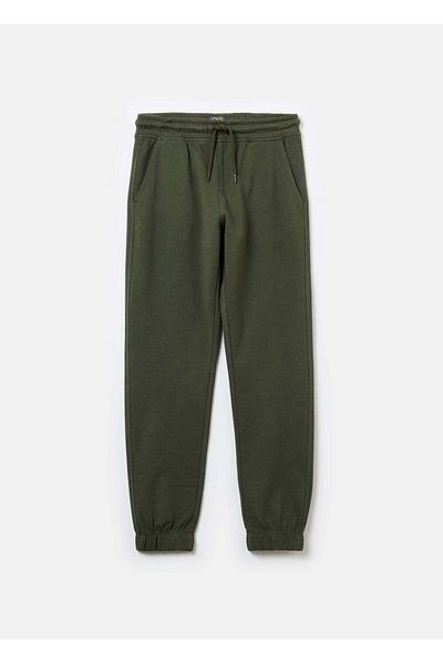 Ovs Solid Colour Fleece Joggers With Drawstring