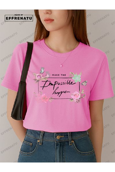 EFFRENATU Plus Size Floral Print T-Shirt for Women, in Distinctive Colors