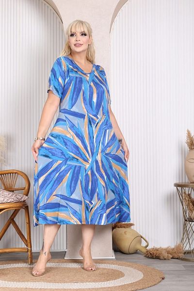 sinemisxxl Short Sleeve Lycra Viscose Fabric Plus Size Dress