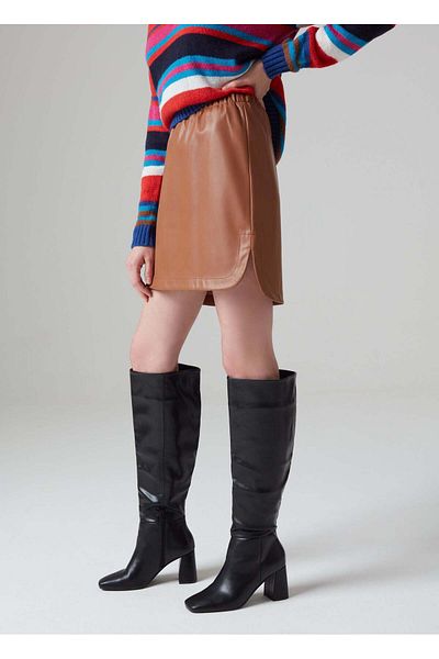 Ovs Glossy-Effect Miniskirt